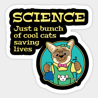 Science Cool Cats Saving Lives Sticker
